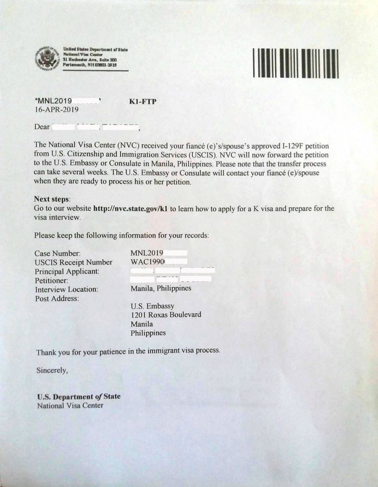 Case Number Approved I129F Special set of identifying numbers